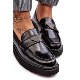 Mocasini cu toc plat pentru dama, negri negru 3
