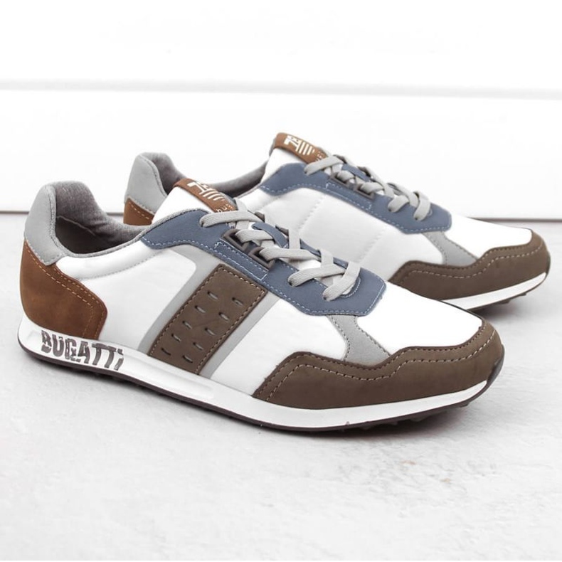 Pantofi sport din piele Bugatti INT1975 alb 1