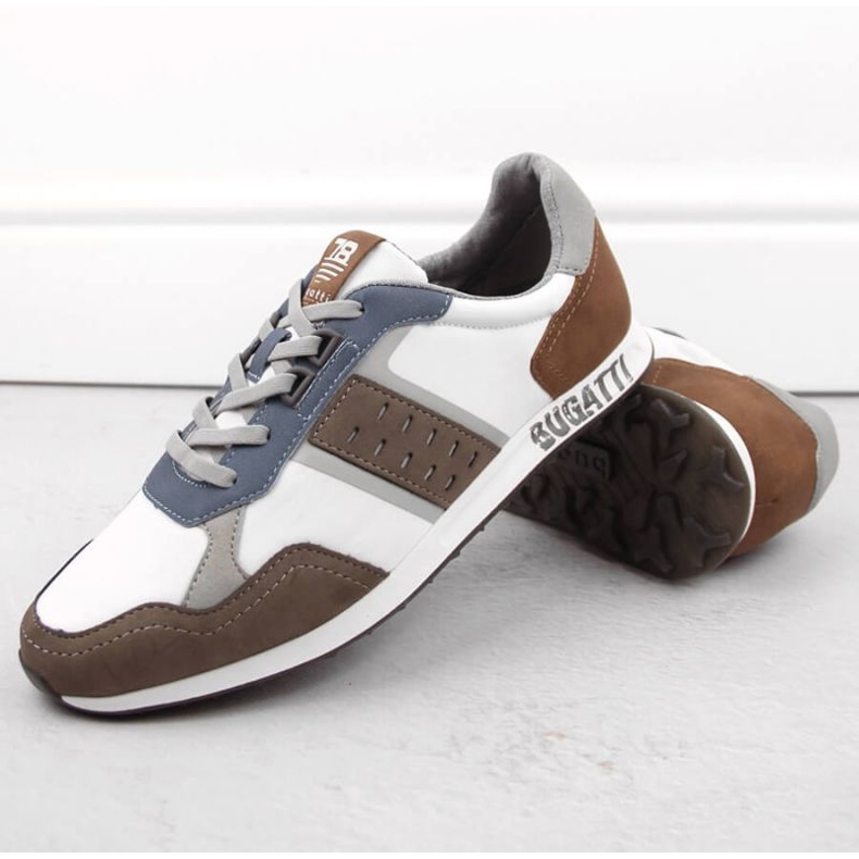 Pantofi sport din piele Bugatti INT1975 alb 2