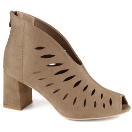Botine din piele intoarsa Potocki W WOL225B cappuccino maro 1