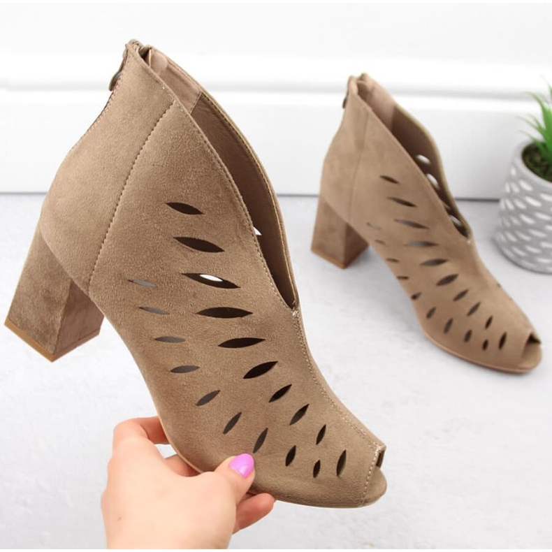 Botine din piele intoarsa Potocki W WOL225B cappuccino maro 2