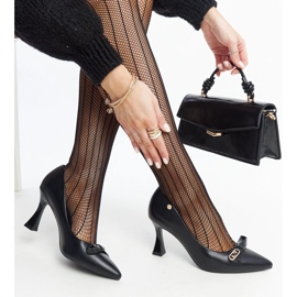 Pompe negre cu toc de la Vinceza negru 1