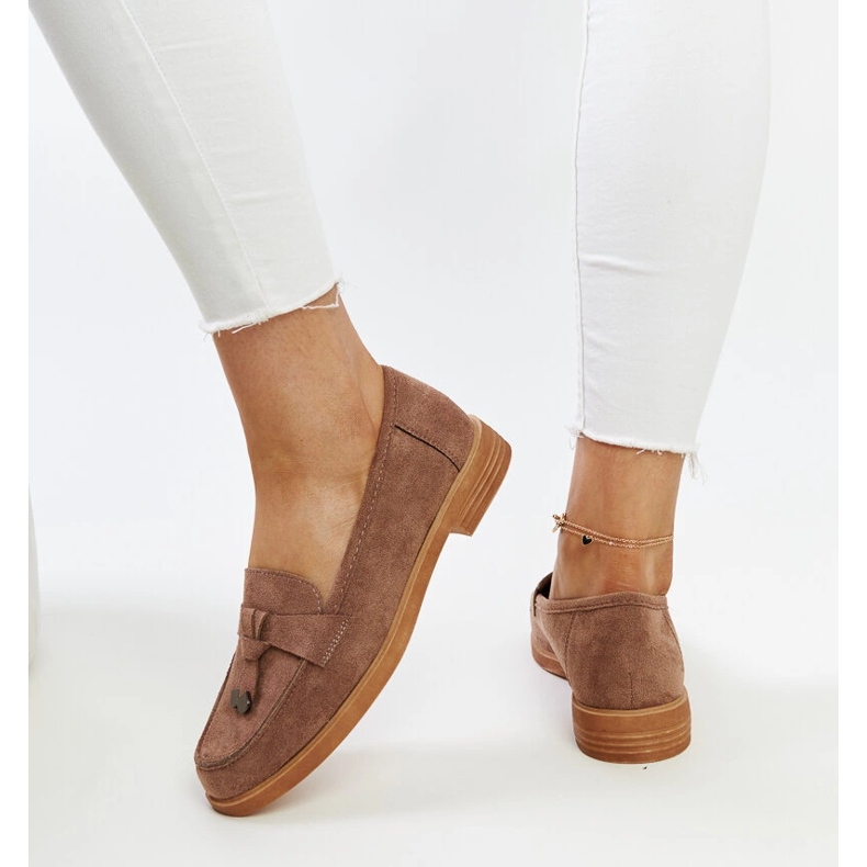 Mocasini Vinceza maro din piele intoarsa 1