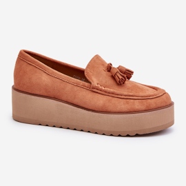 Mocasini Dama Platforma Cu Franjuri, Portocaliu Mialani portocale 1