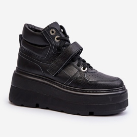 Pantofi de damă din piele Zazoo 3450 negri negru 1