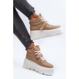 Pantofi de damă din piele Zazoo 3450, bej 1