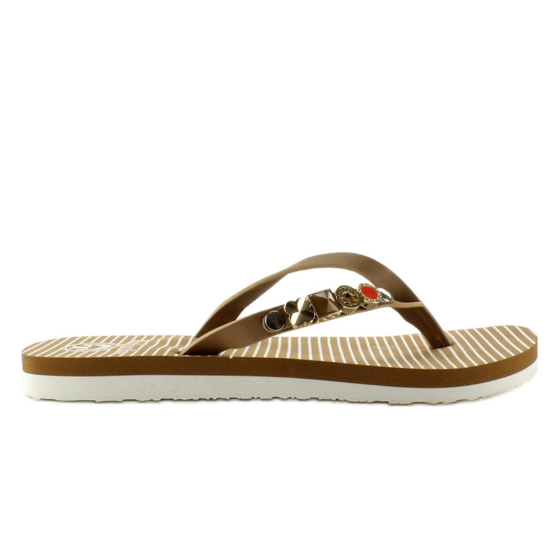 Flip-flops cu curea decorată B762 Beige bej 1
