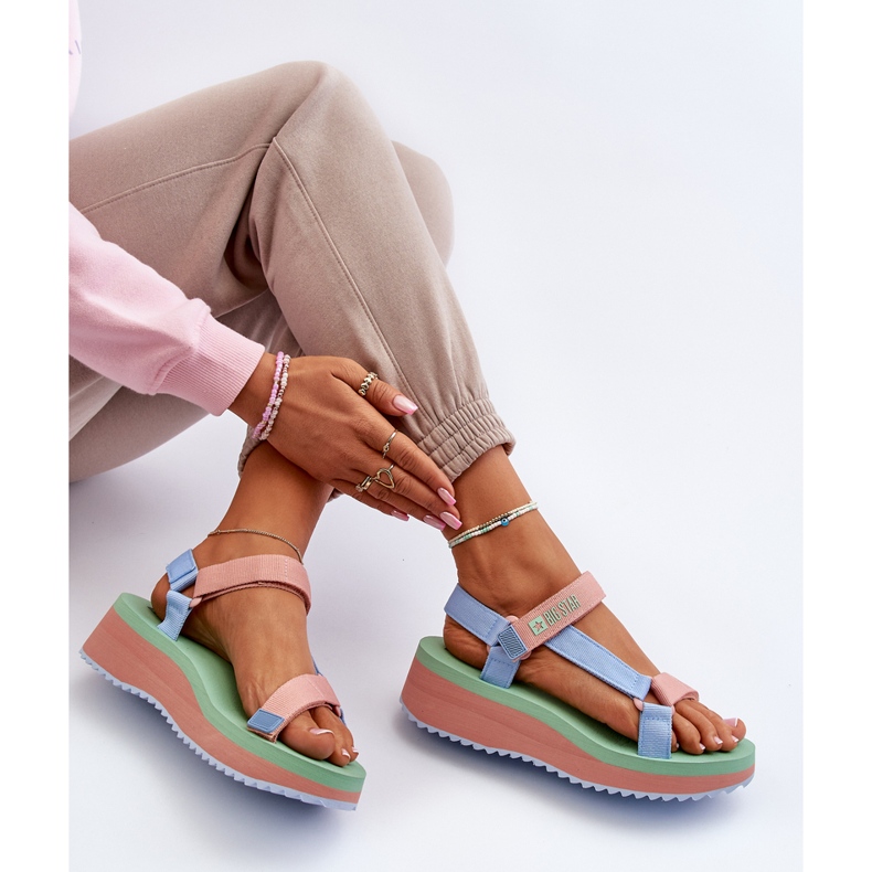 Sandale Damă Pe Platformă Și Pană Big Star NN274A055 Albastru 1