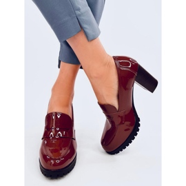 Mocasini cu toc lacuit Jeffis Brown maro 1