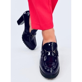 Mocasini Hyett Dark Blue cu toc lacuit albastru 1 Mocasini Hyett Dark Blue cu toc lacuit albastru 1