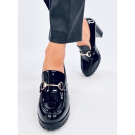 Mocasini cu toc patentat Hyett Black negru 2