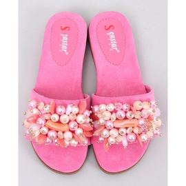 Seastar Șlapi Lumsen Fuchsia cu pietre colorate roz 5