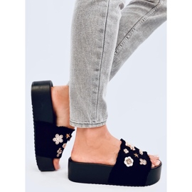 Seastar Șlapi cu talpă groasă și ursuleț de pluș Lancaster Black negru 2 Seastar Șlapi cu talpă groasă și ursuleț de pluș Lancaster Black negru 2