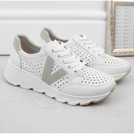 Pantofi sport dama din piele ajurata, alb Vinceza 7875 1 Pantofi sport dama din piele ajurata, alb Vinceza 7875 1