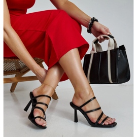 Flip-flops Semira negri cu toc înalt negru 1