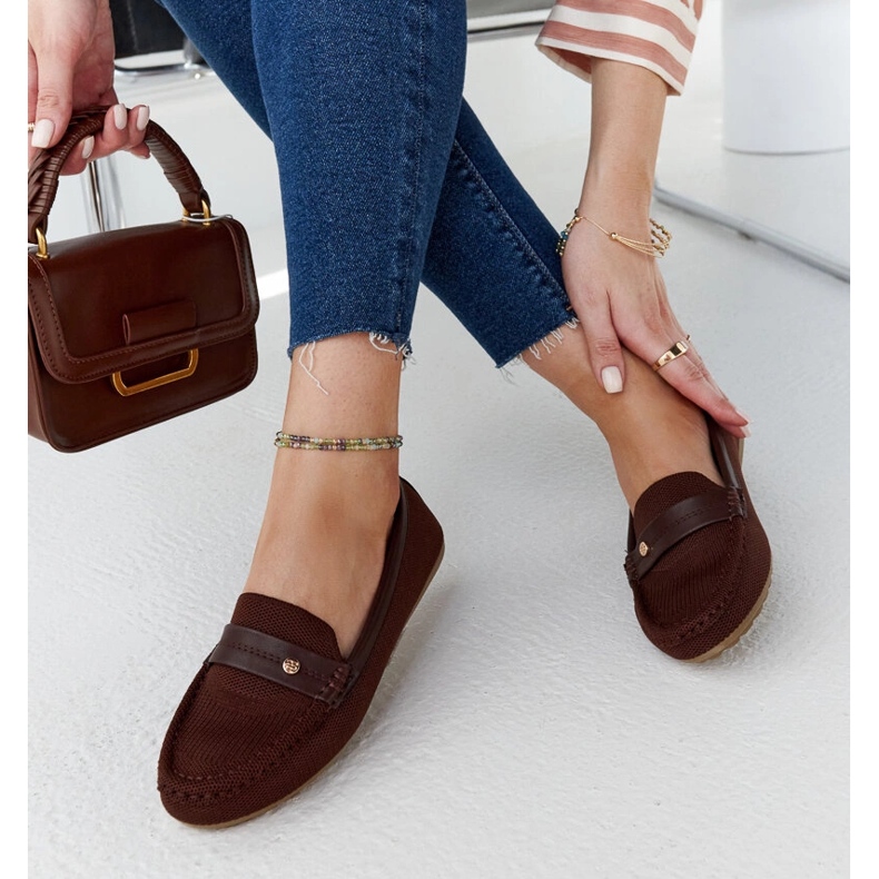 Mocasini din stofa maro de la Fombio 1 Mocasini din stofa maro de la Fombio 1