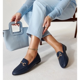 Mocasini bleumarin cu catarama de la Erminia albastru 1