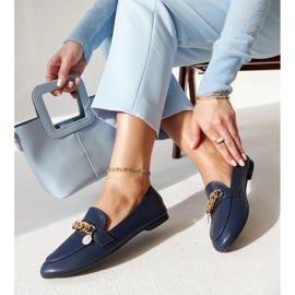 Mocasini bleumarin cu lant Scaletta albastru 2
