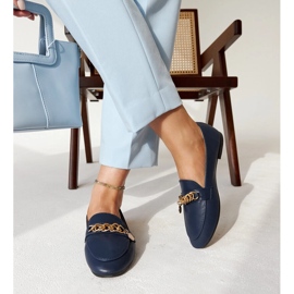 Mocasini bleumarin cu lant Scaletta albastru 4