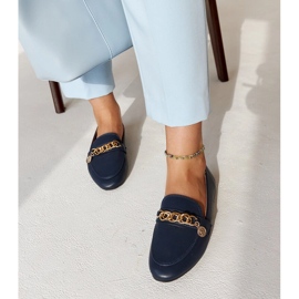 Mocasini bleumarin cu lant Scaletta albastru 3