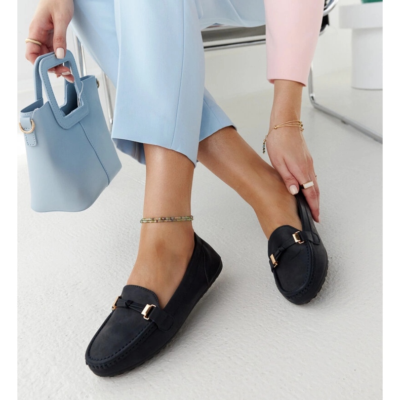 Mocasini bleumarin cu finisaj Scafati mat albastru 1