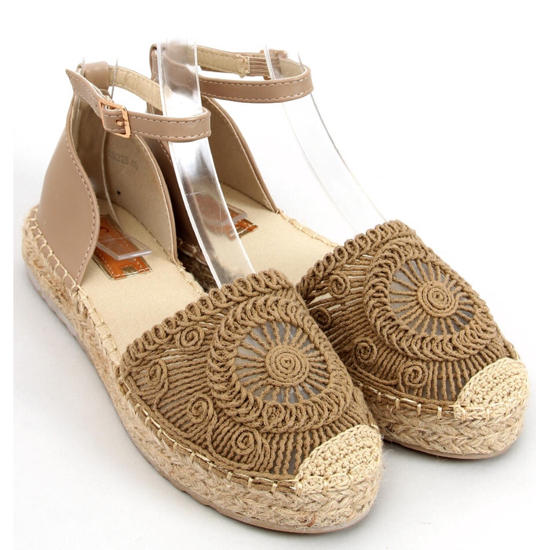 Espadrile ajurate Jasmine Khaki bej 1