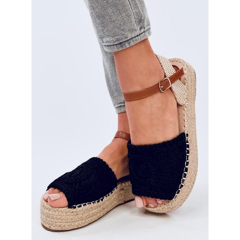 Sandale espadrile Boho Ingram negre negru 2