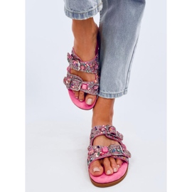 Șlapi Coult din piatră fuchsia roz 2