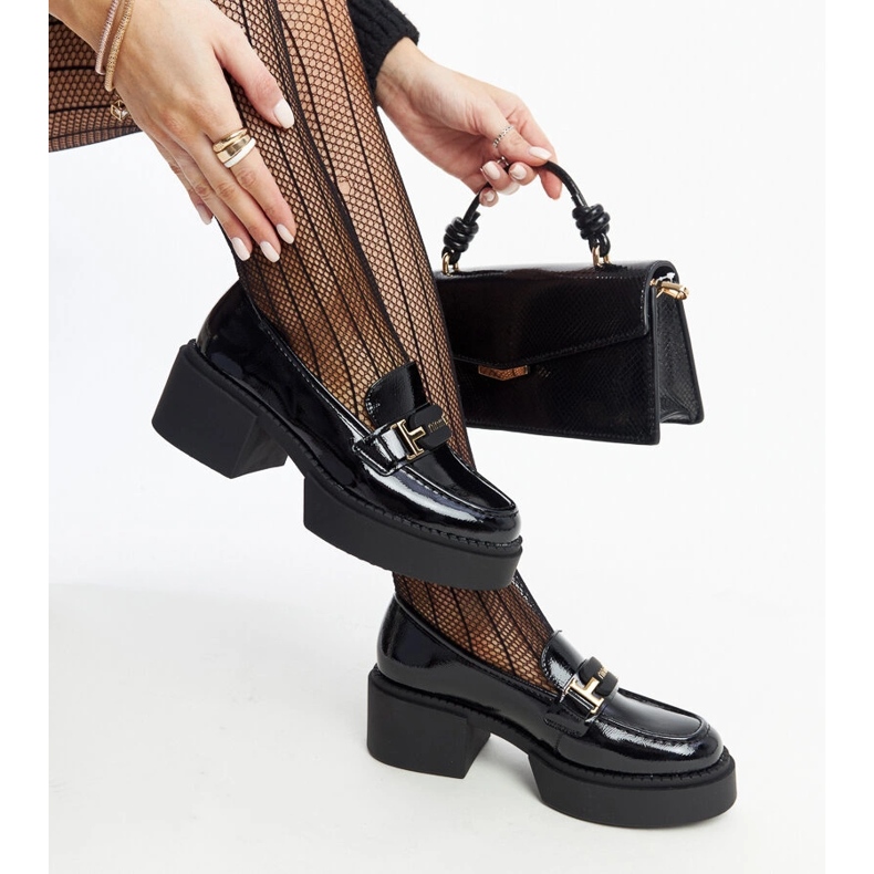 Pantofi cu toc înalt lacuit Vinceza negru 1