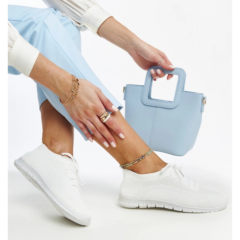 Tenisi Zahira din material alb 1