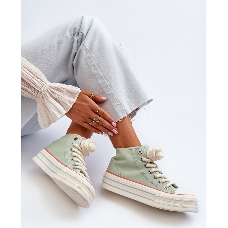 Pantofi de damă cu platformă Mint Aineri verde 1