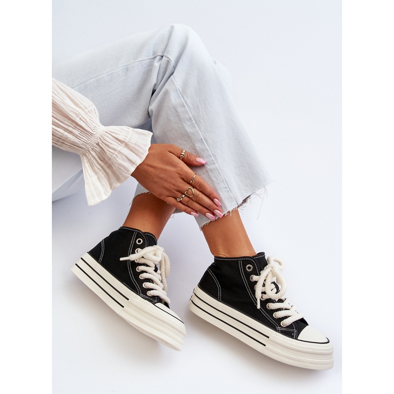 Pantofi de damă cu platformă negru Aineri 1