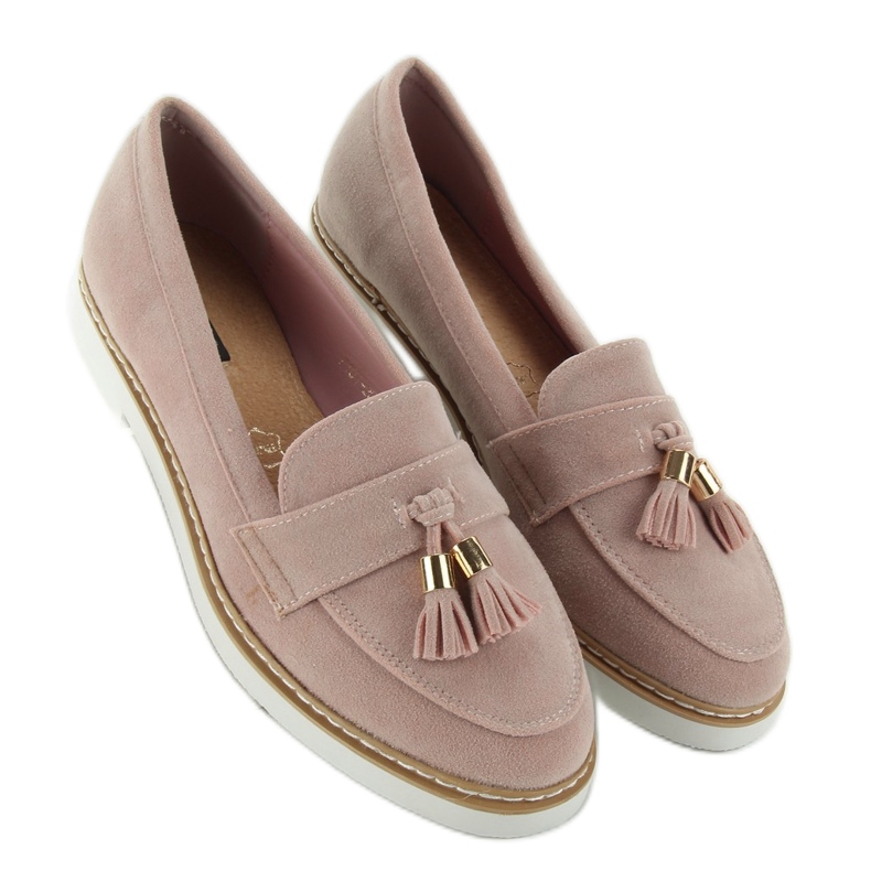 Mocasini clasici de dama 7101 Pink roz 1