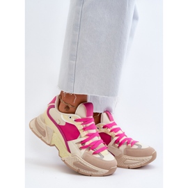 Pantofi de damă cu talpă groasă Fuchsia Peonema roz 2