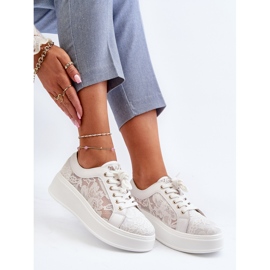 S.Barski Adidași din dantelă din dantelă pe platforma S. Barski Hy51-059 White alb 1