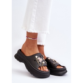 Flip-flops Damă Spumă Cu Decorații Negru Afariana 2 Flip-flops Damă Spumă Cu Decorații Negru Afariana 2