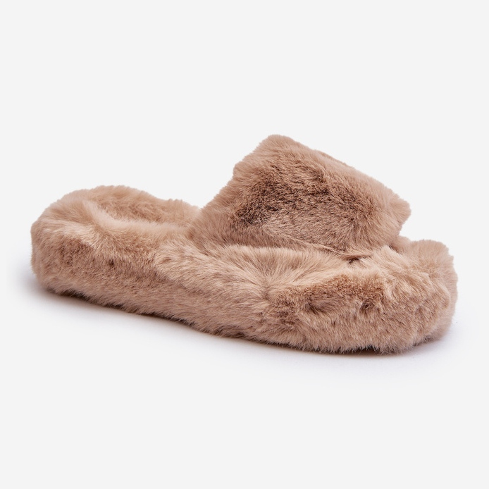 Papuci de damă cu blană bej Stepia 1