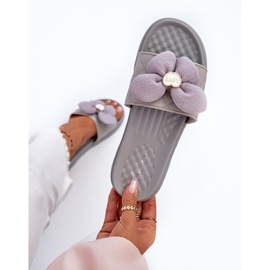 Flip-flops Damă Cu Decorație Pe O Platformă Joasă, Cedrella Gri 1