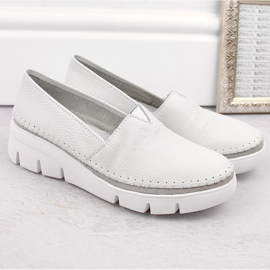 Pantofi cu pană slip-on de damă, alb Filippo DP6161 2