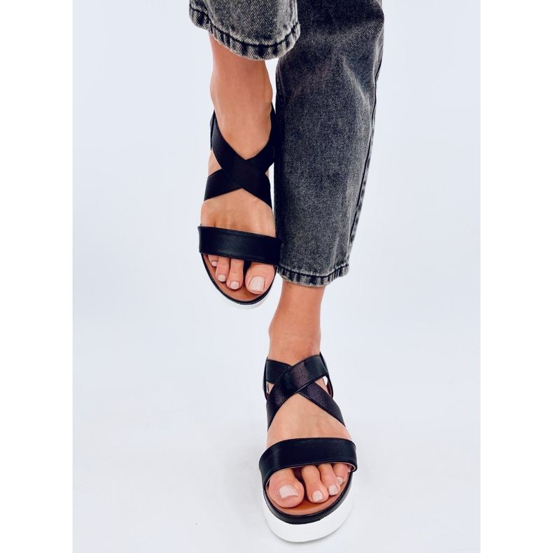 Sandale cu pană Caden Black negru 1 Sandale cu pană Caden Black negru 1