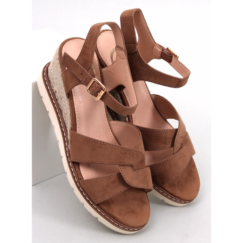 Espadrile Sermon Khaki cu toc compensat maro 1