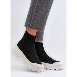Botine de damă cu ciorap Slip-On Negru Fiename 2