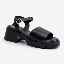 Sandale de damă cu toc gros Negru Dottiassa 2