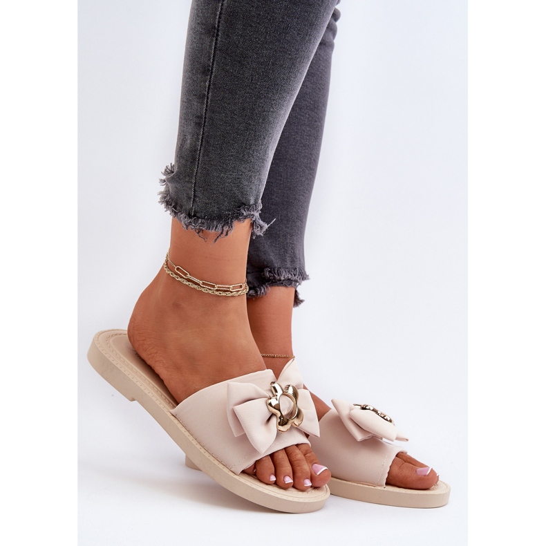 Flip-flops de damă cu o fundă Bej Arsicada 2