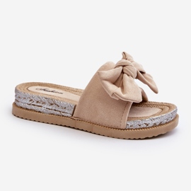 Flip-flops de damă cu platformă cu fundă, bej Aflia 2