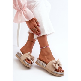 Flip-flops de damă cu platformă cu fundă, bej Aflia 1