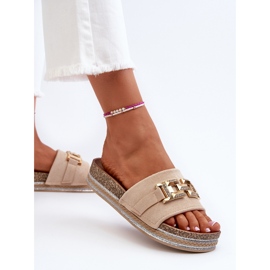 Flip-flops Dama Platforma Cu Decorat, Bej Vapireta 6