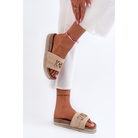 Flip-flops Dama Platforma Cu Decorat, Bej Vapireta 8