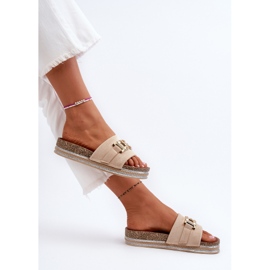 Flip-flops Dama Platforma Cu Decorat, Bej Vapireta 9