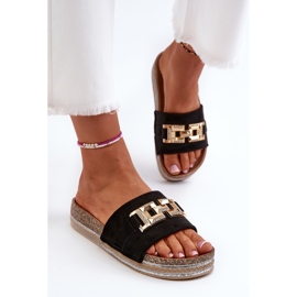 FK1 Flip-flops Dama Platforma Cu Decorat, Vapireta Neagra negru 5